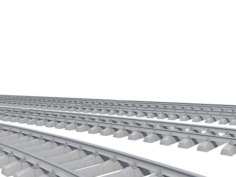 Railroad track set 1520mm 3D Model