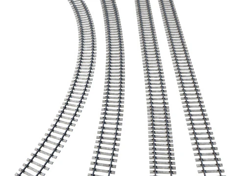 Railroad track set 1520mm 3D Model