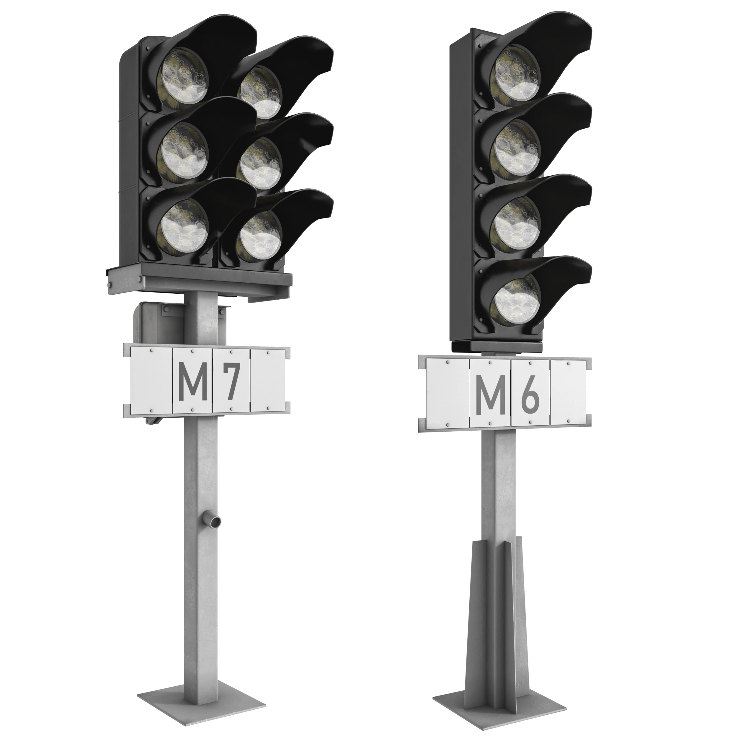 Dwarf traffic light pack 2 3D Model .c4d .max .obj .3ds .fbx .stl .blend