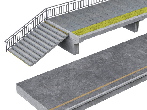 Railway platform 3D Model