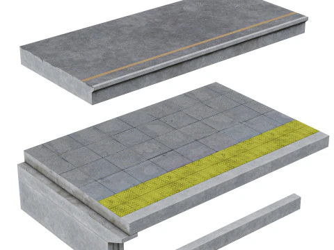 Railway platform 3D Model
