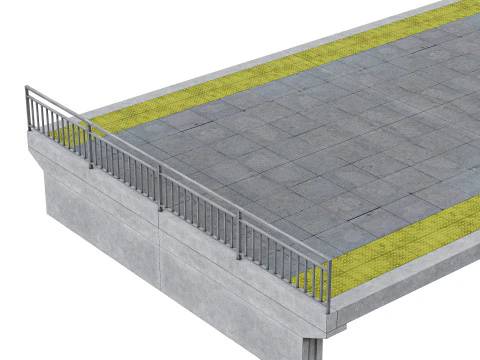 Railway platform 3D Model