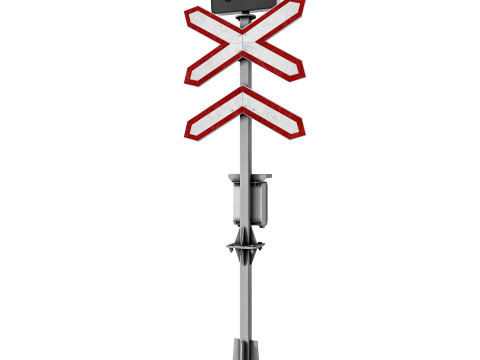 RAILROAD CROSSING TRAFFIC LIGHT TWO-DIGIT SP2 3D Model