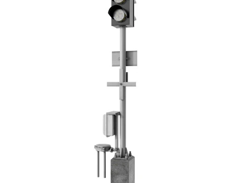 RAILROAD TRAFFIC LIGHT NOTIFYING PEDESTRIAN ALARM 17897-00-00 3D Model