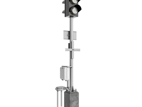 RAILROAD TRAFFIC LIGHT NOTIFYING PEDESTRIAN ALARM 17897-00-00 3D Model