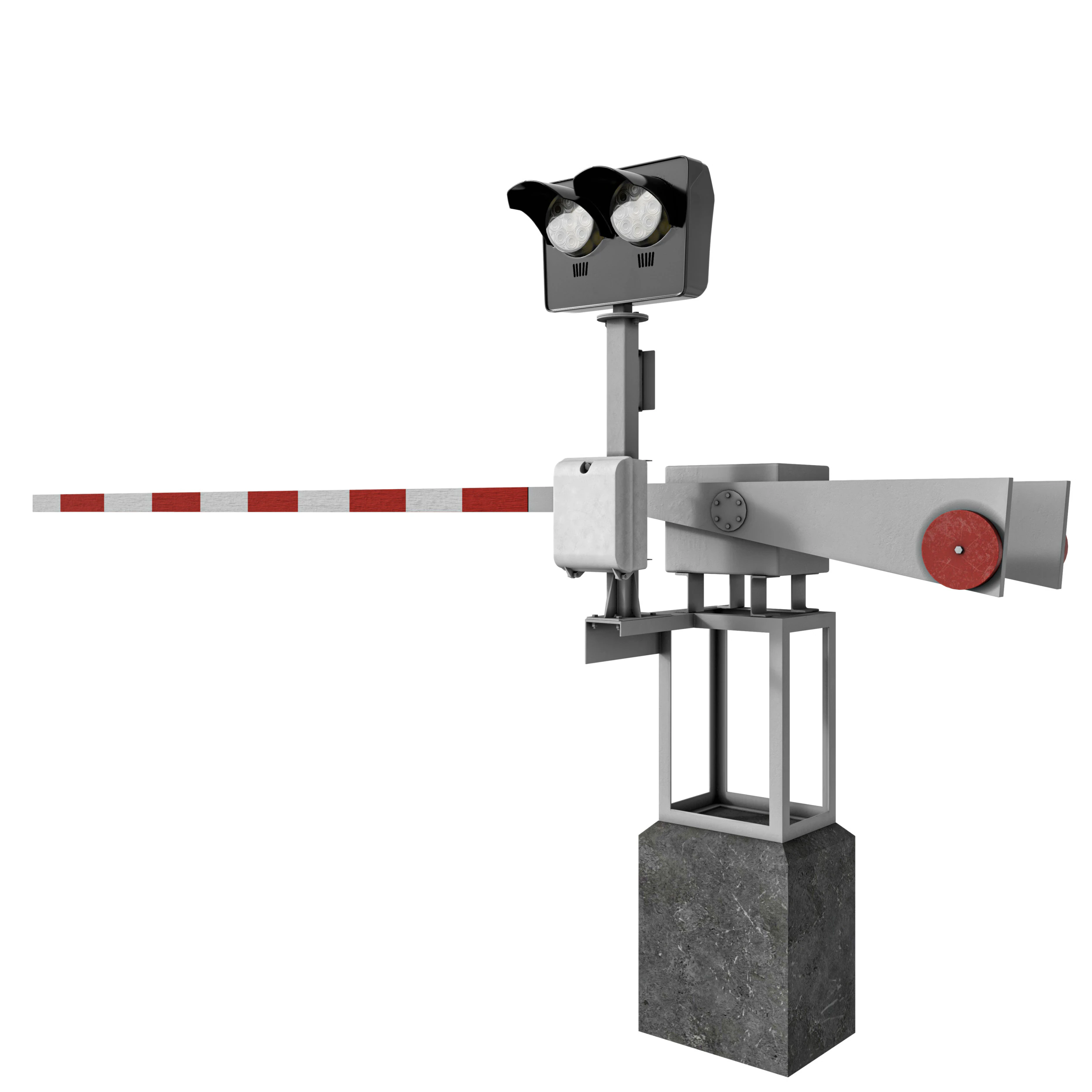 Railway barrier 3D Model .c4d .max .obj .3ds .fbx .stl .blend