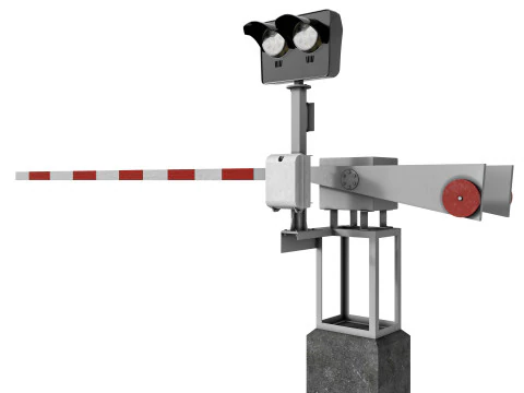 Railway barrier 3D Model