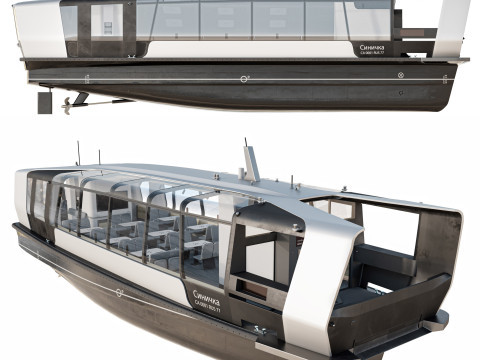 Electric River Tram 3D Model