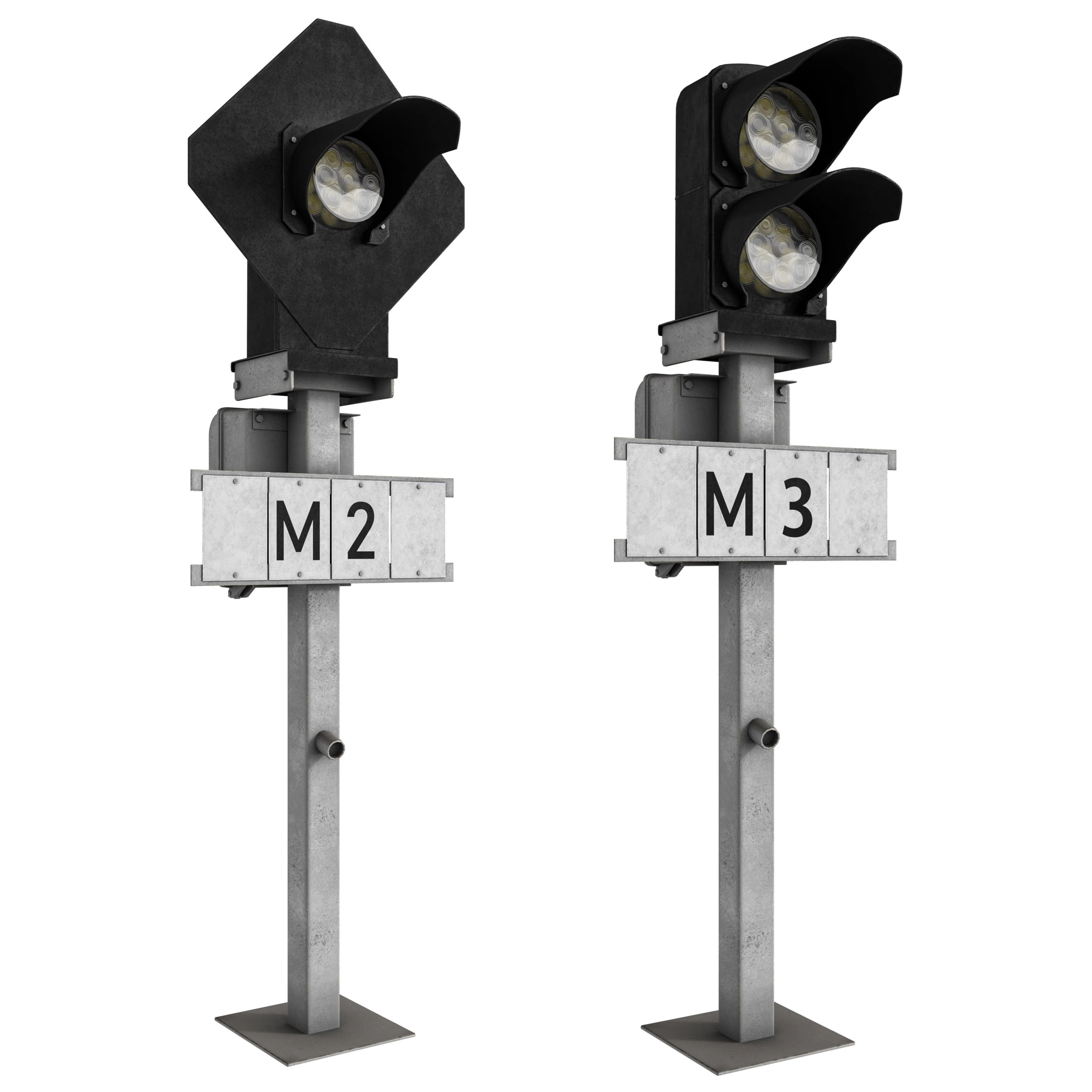 RAILROAD Dwarf traffic light 3D Model .c4d .max .obj .3ds .fbx .stl .blend
