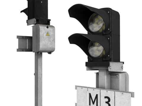 RAILROAD Dwarf traffic light 3D Model
