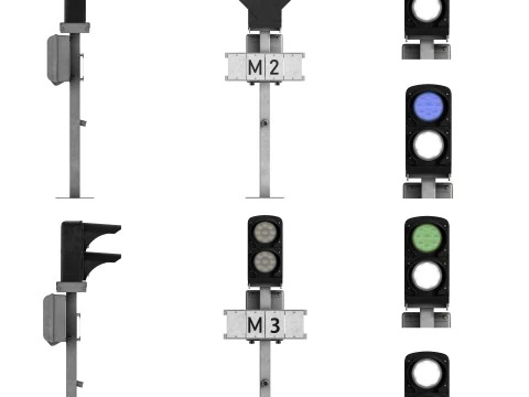RAILROAD Dwarf traffic light 3D Model