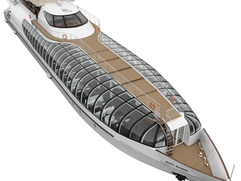Radisson Royal Flotilla Yacht 3D Model