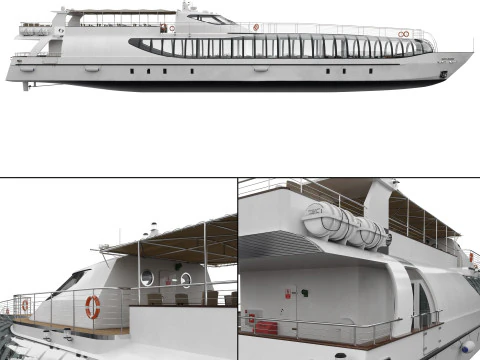 Radisson Royal Flotilla Yacht 3D Model