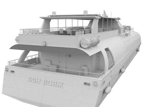 Radisson Royal Flotilla Yacht 3D Model
