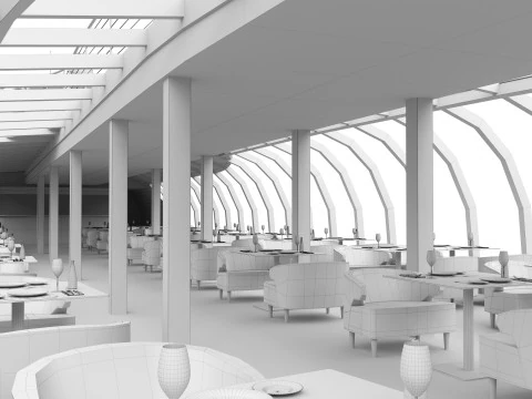 Radisson Royal Flotilla Yacht 3D Model