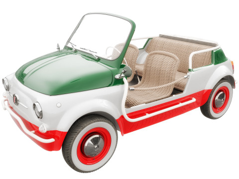 Fiat 500 Jolly Icon-e Tricolore 3D Model