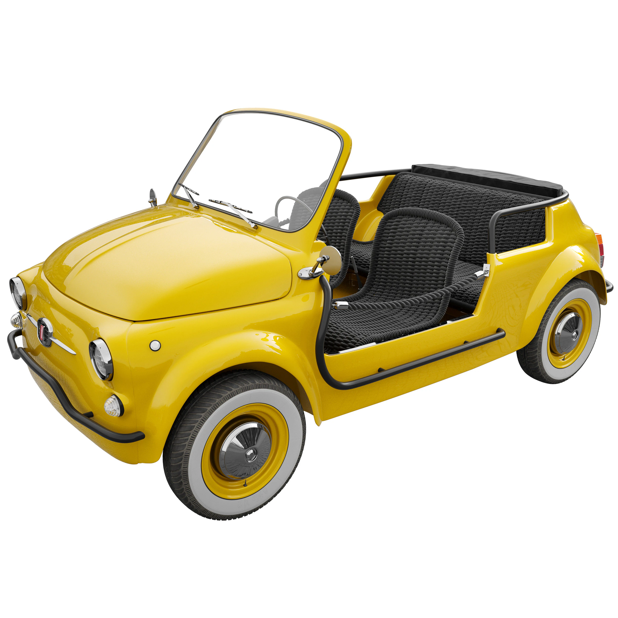 Fiat 500 Jolly Icon-e 3D Model .c4d .max .obj .3ds .fbx .stl .blend 