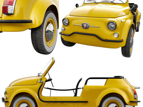 Fiat 500 Jolly Icon-e 3D Model