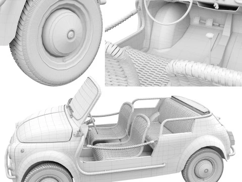 Fiat 500 Jolly Icon-e 3D Model