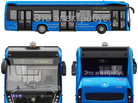 Elettrobus Kamaz-6282 Modello 3D