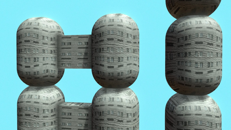 Bâtiments de capsules modulaires Scifi Modèle 3D .c4d .max .obj .3ds .fbx .stl .blend