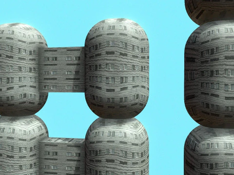 Модульні капсульні будівлі Scifi 3D Модель