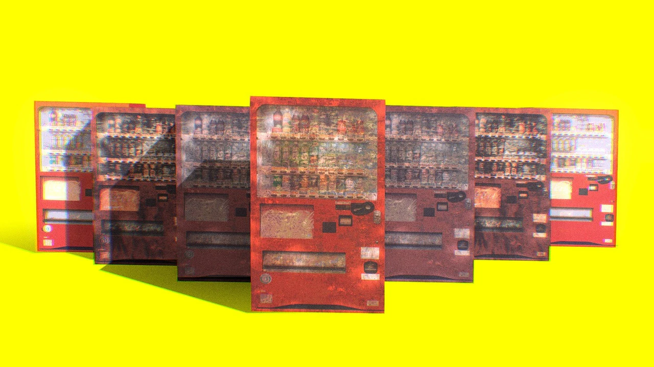 7 Rusted Vending Machines 3D Model .c4d .max .obj .3ds .fbx .stl .blend 