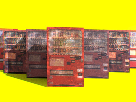 7 ржавых торговых автоматов 3D Модель