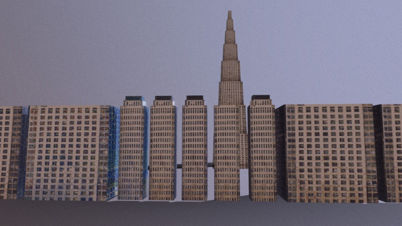 PSX 빌딩 세트 1 3D 모델 .c4d .max .obj .3ds .fbx .stl .blend