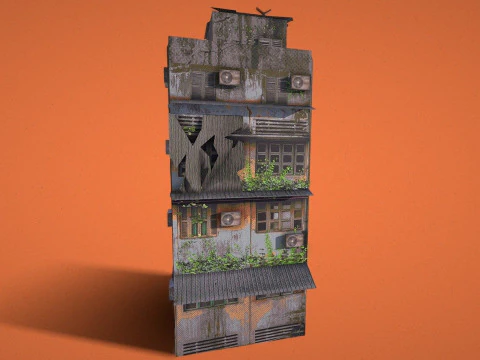 PSX Grungy Stacked Slut Building 3D Модель