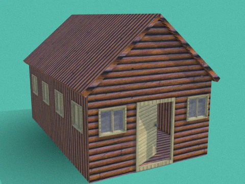 Casetta in legno PSX Modello 3D