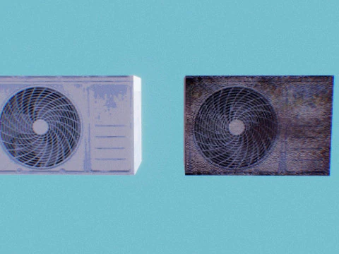 Zardzewiały i normalny klimatyzator PSX Model 3D