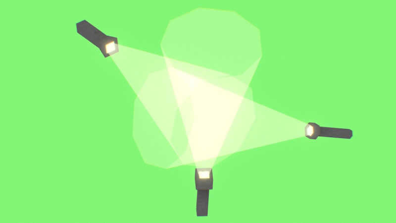 손전등 3개 3D 모델 .c4d .max .obj .3ds .fbx .stl .blend