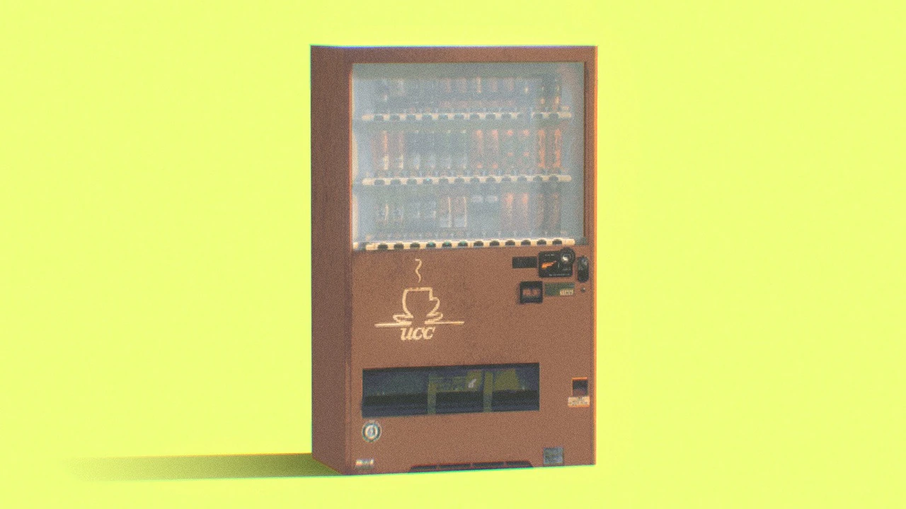 Red Vending Machine PSX 3D Model .c4d .max .obj .3ds .fbx .stl .blend 