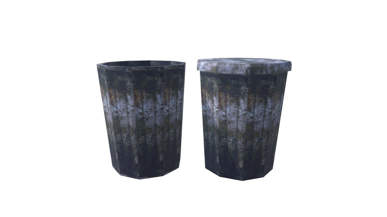 Trash Can PSX 3D Model .c4d .max .obj .3ds .fbx .stl .blend