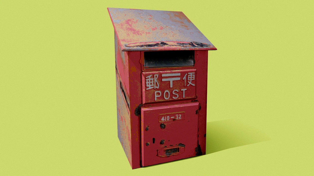 Old Rusted Post Box 3D Model .c4d .max .obj .3ds .fbx .stl .blend 