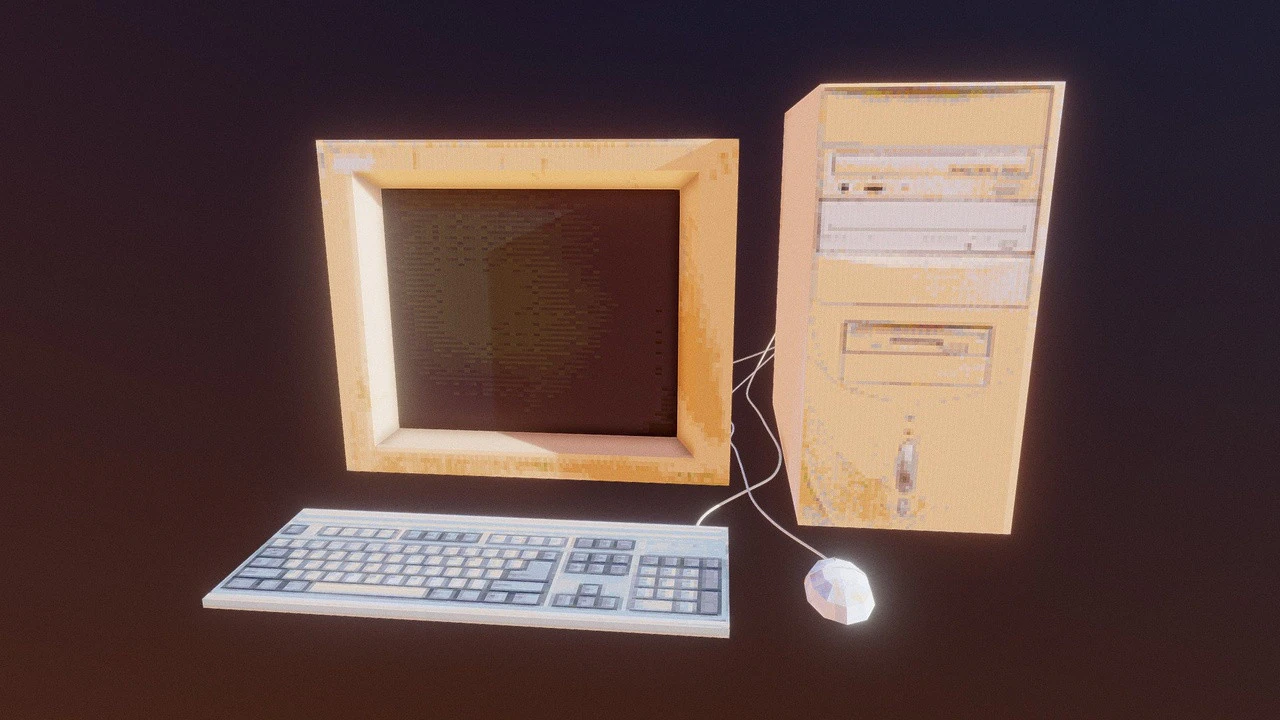 Old Computer PSX 3D Model .c4d .max .obj .3ds .fbx .stl .blend