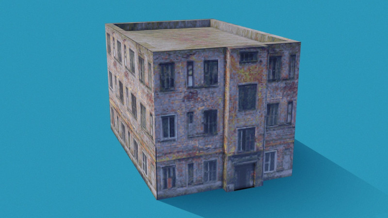 Cesur Terkedilmiş Sovyet Tarzı Daire PSX 3D Model .c4d .max .obj .3ds .fbx .stl .blend