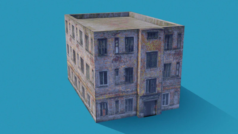 Grobk&ouml;rniges, verlassenes Apartment im sowjetischen Stil PSX 3D Modell .c4d .max .obj .3ds .fbx .stl .blend 