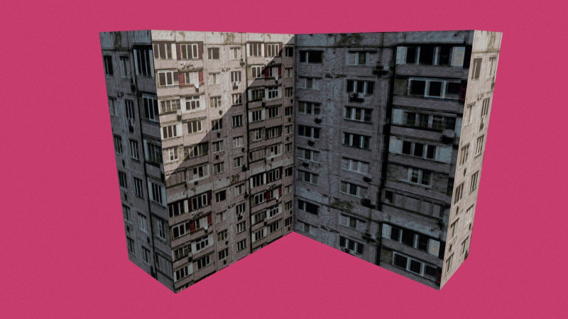 PSX Sovjet-paneelgebouw Chroesjtsjovka 3D Model .c4d .max .obj .3ds .fbx .stl .blend