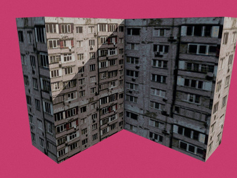 Edificio a pannelli sovietici PSX Khrushchyovka Modello 3D