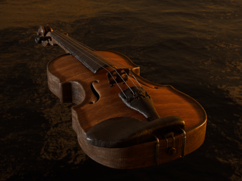 Violino con archetto Modello 3D