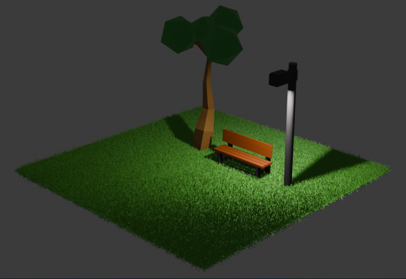 Низкополигональная 3D-среда, стилизованная под парк 3D Модель .c4d .max .obj .3ds .fbx .stl .blend