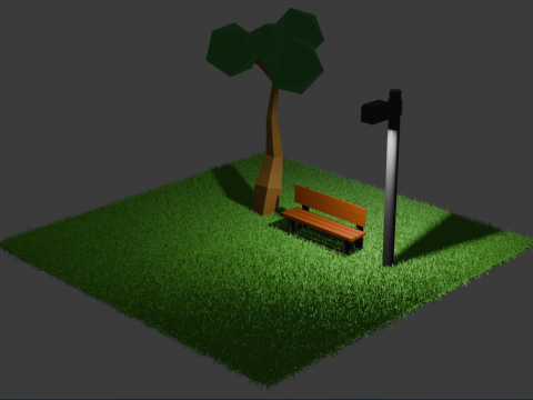 Entorno 3D estilizado de Low Poly Park Modelo 3D