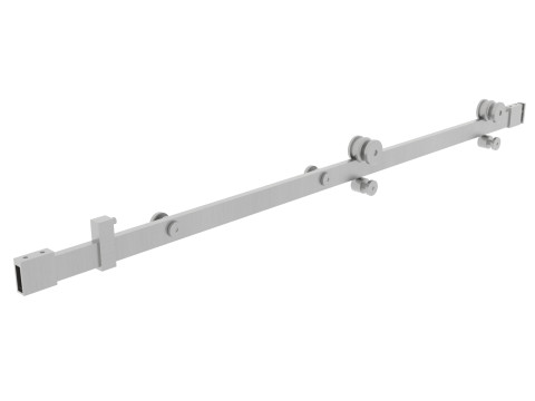 Sliding Door Hardware Components Rollers Tubes Stoppers Connectors 3D Model