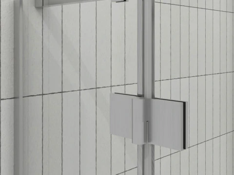 Box doccia battente in vetro con ferramenta - Modello 3D