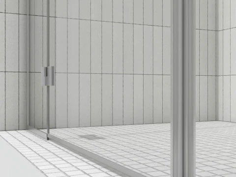 Box doccia battente in vetro con ferramenta - Modello 3D