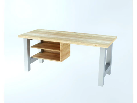 Scrivania scandinava con ripiani Modello 3D