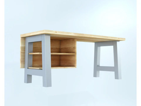 Scrivania scandinava con ripiani Modello 3D