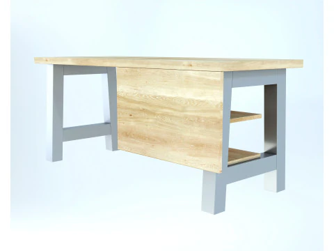 Scrivania scandinava con ripiani Modello 3D